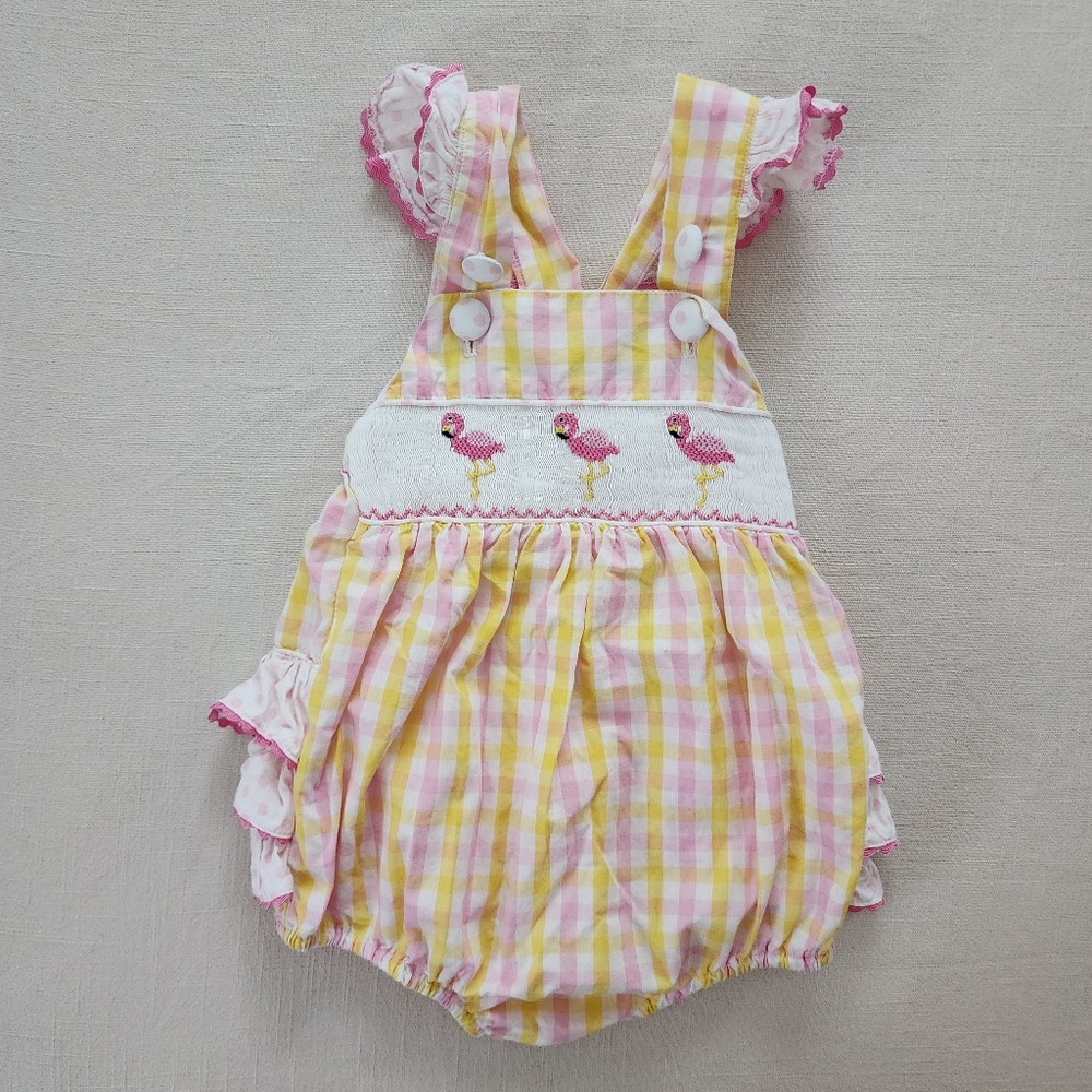 Pink and Yellow Checkered Kids Romper